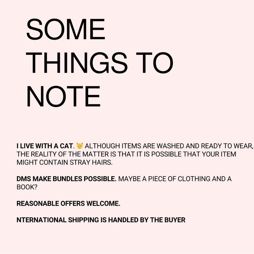Informational Note for Buyers